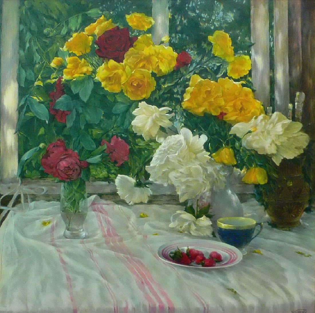 Oil painting Colourful flowers Vasily Korkishko (1 of 6)