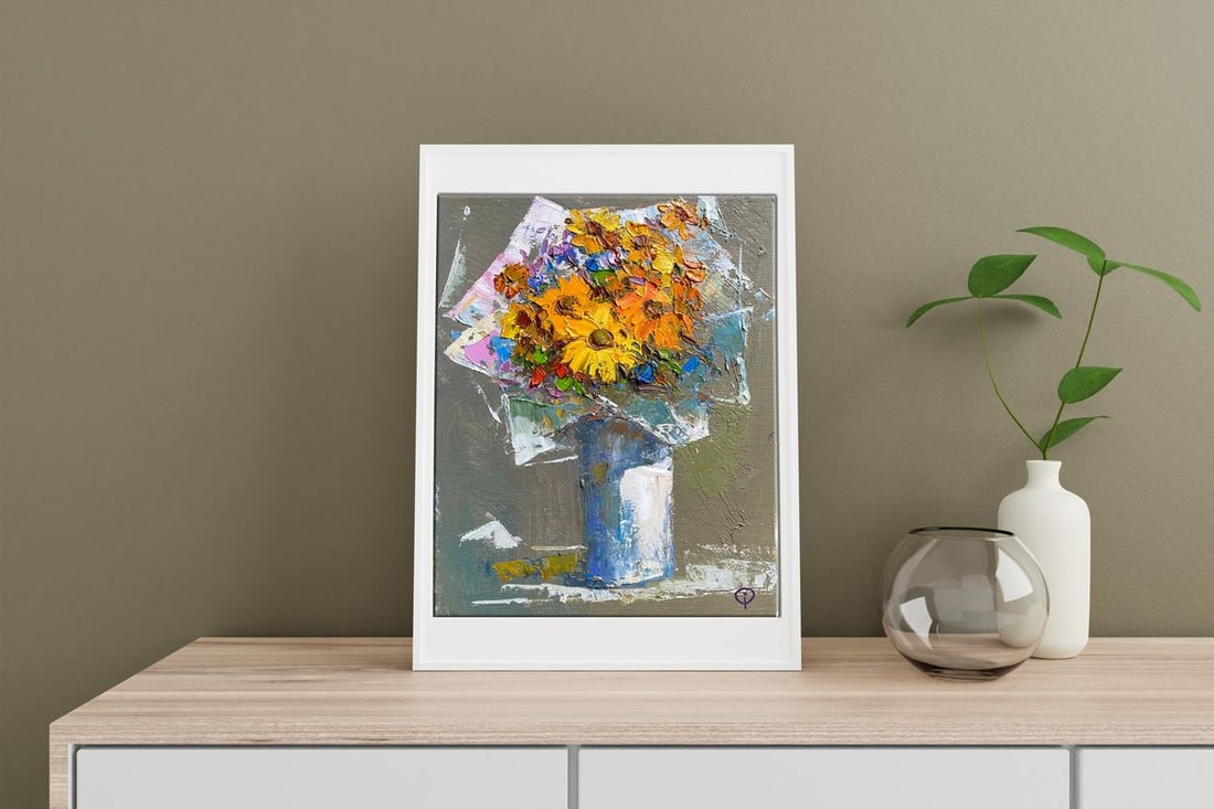 Oil painting Autumn flowers Oksana Kalenyuk - 3