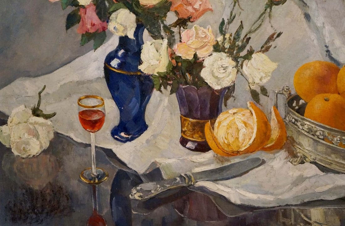 Oil painting Roses and oranges Tsvetkova V. P. - 2