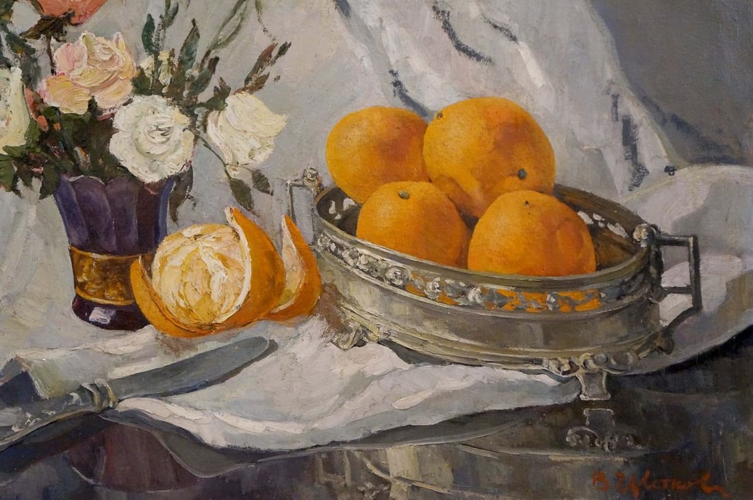 Oil painting Roses and oranges Tsvetkova V. P. - 5