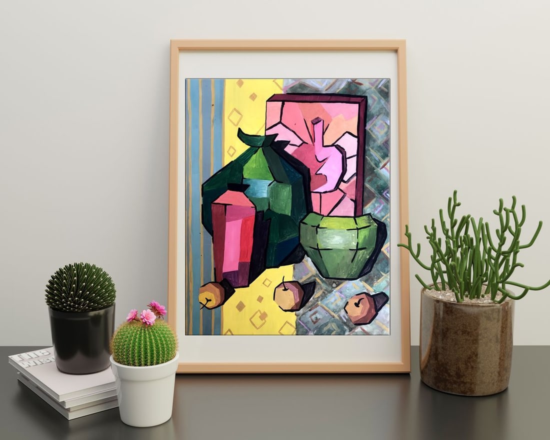 Gouache painting Apple cider Unknown artist - 3