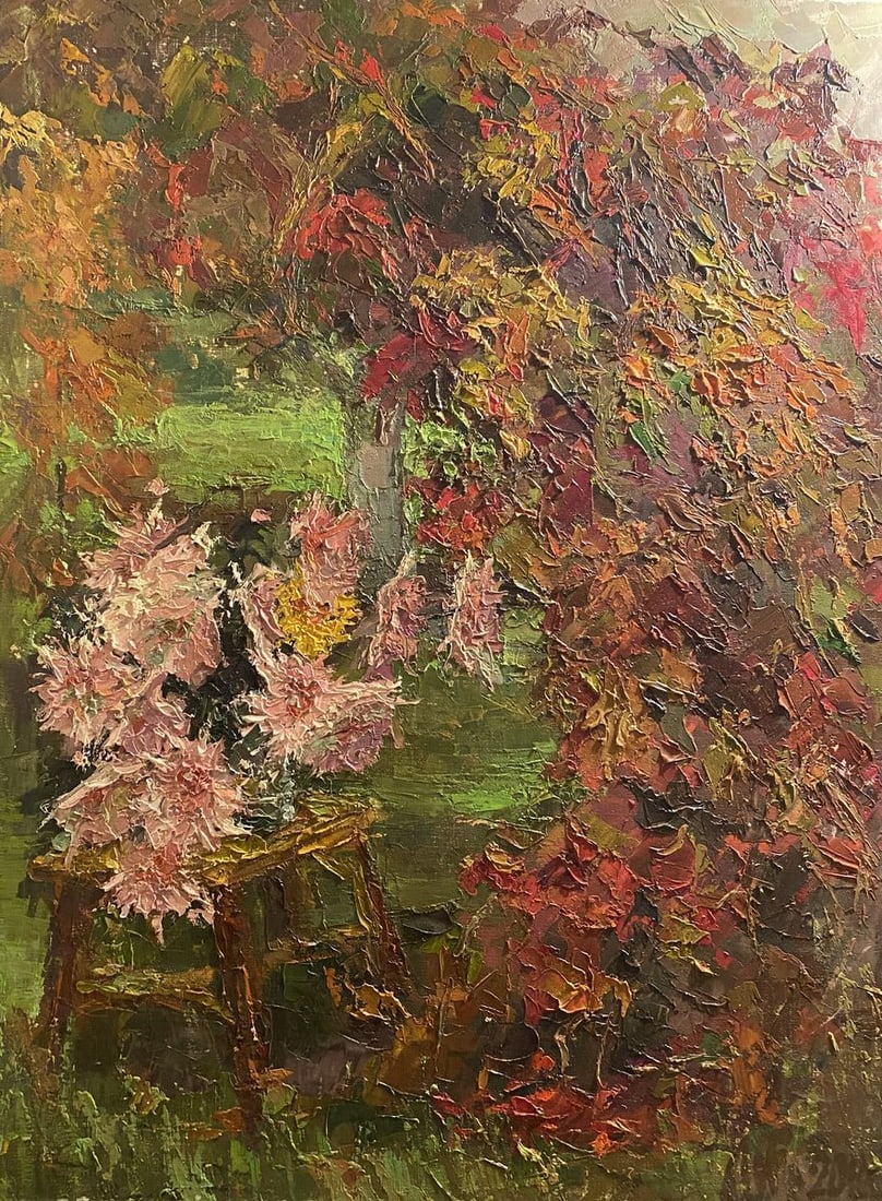 Oil painting Autumn in the garden Nikolai Kononenko: Title: Oil painting Autumn in the garden Nikolai Kononenko Description: No.GS 373 *** ABOUT THIS PAINTING *** * TITLE: "Autumn in the garden" * ARTISTS: Nikolai Kononenko * SIZE: 80x60 cm/'31.49x23.62