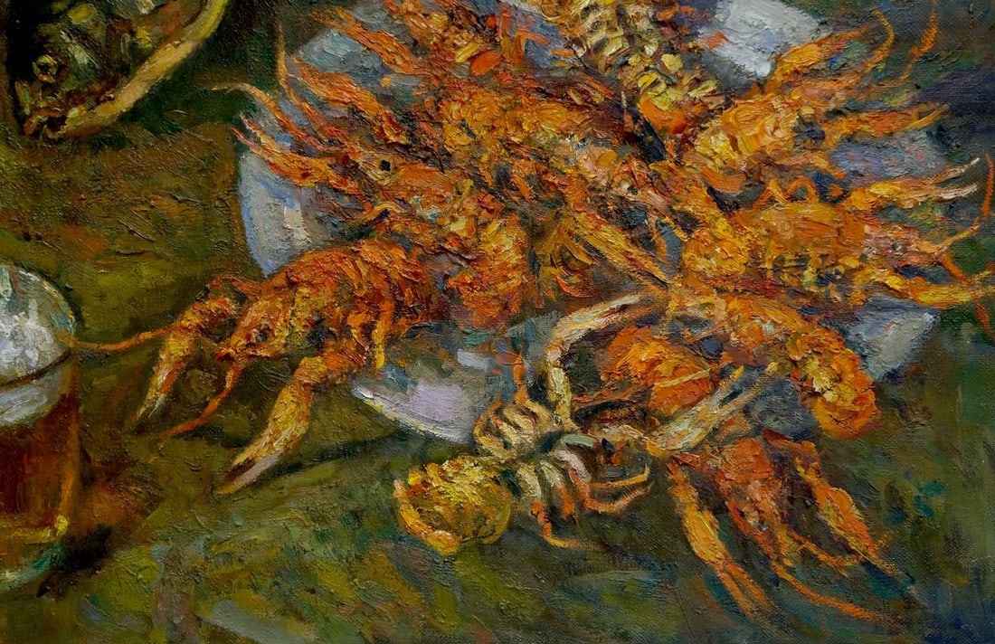 Oil painting Still life with fish Pinkhosovich Boris Anisimovich - 5