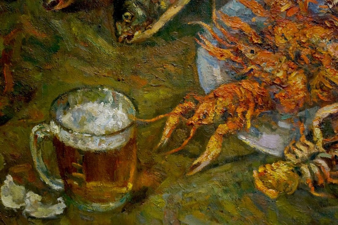 Oil painting Still life with fish Pinkhosovich Boris Anisimovich - 6