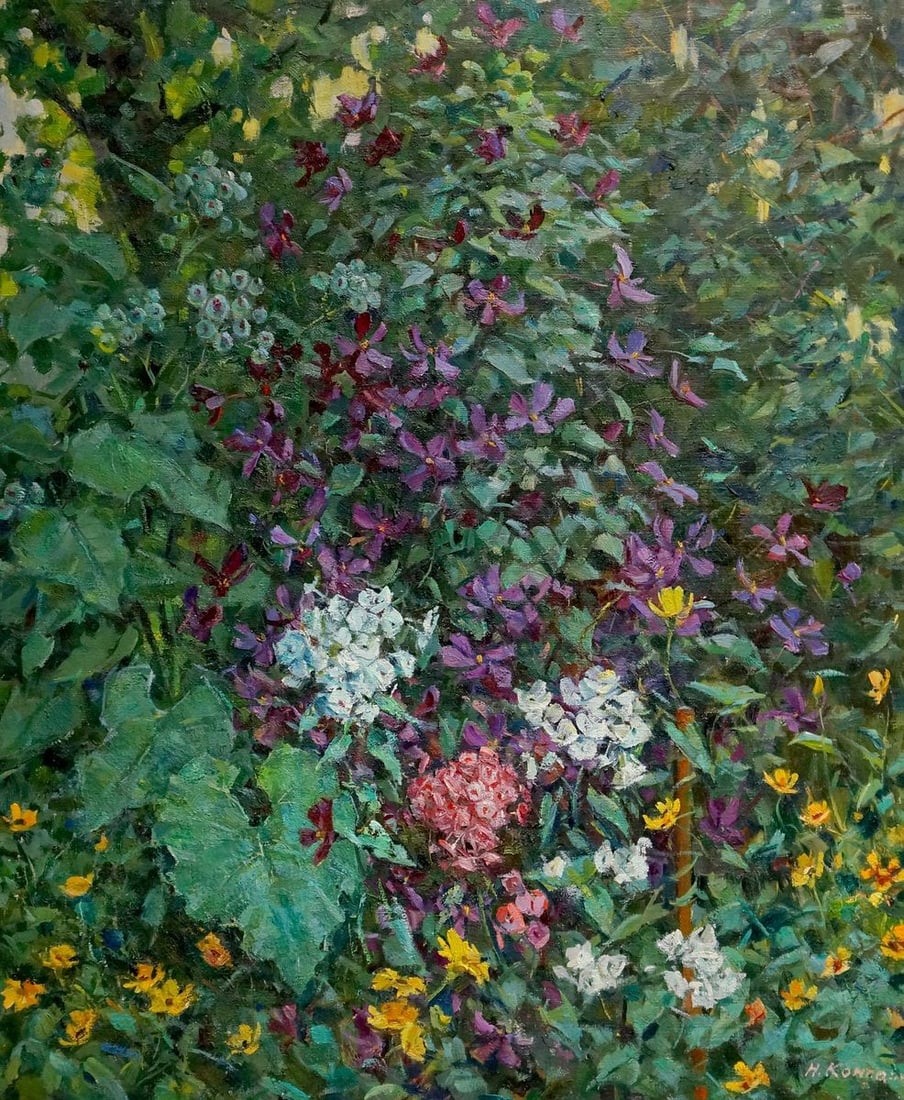 Oil painting Foliage blooms Kompaniyets-Kiyanchenko Nadezhda Dmitriyevna: Title: Oil painting Foliage blooms Kompaniyets-Kiyanchenko Nadezhda Dmitriyevna Description: No.Vern 1207 *** ABOUT THIS PAINTING *** * TITLE: "Foliage blooms" * ARTISTS: Kompaniyets-Kiyanchenko