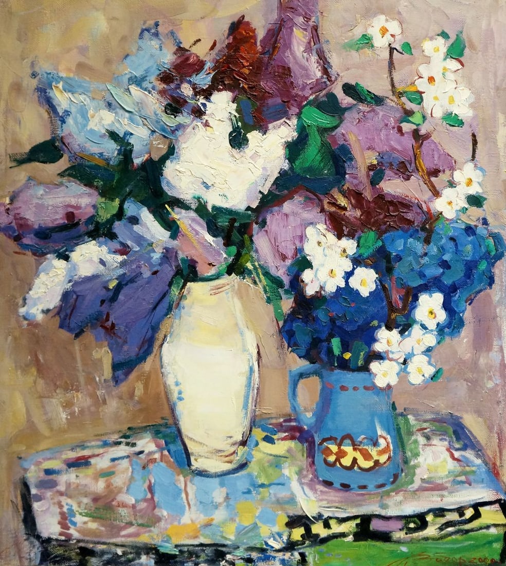 Oil painting Flowers Zaborovsky Leonid Alexandrovich (1 of 10)