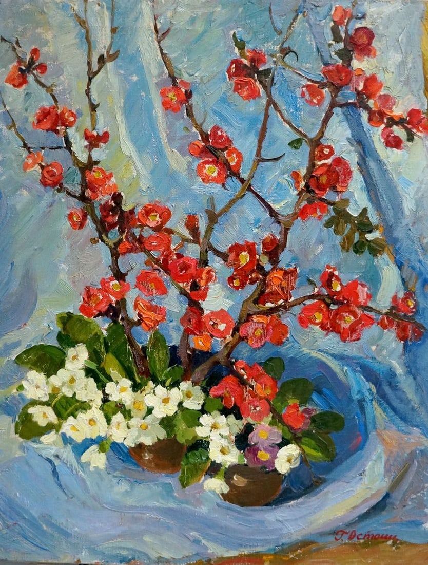 Oil painting Autumn flowers Ostanniy Galina Afanasevna: Title: Oil painting Autumn flowers Ostanniy Galina Afanasevna Description: No.Vern 1107 *** ABOUT THIS PAINTING *** * TITLE: "Autumn flowers" * ARTISTS: Ostanniy Galina Afanasevna * SIZE: 49x60 cm/'19