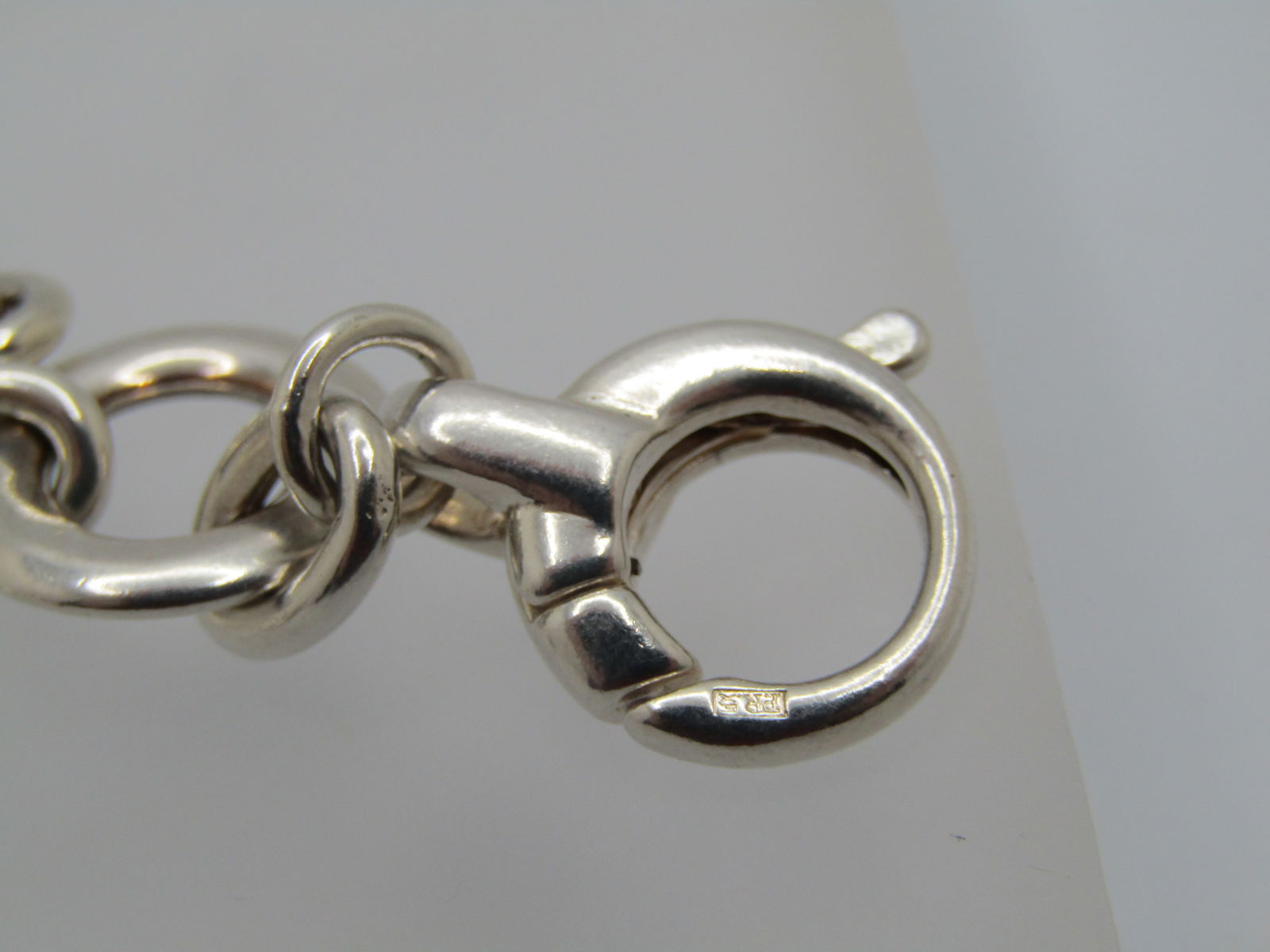 Sterling Silver Nautical Style Link Bracelet, 7.5 " Signed PR EX, Italy - 4