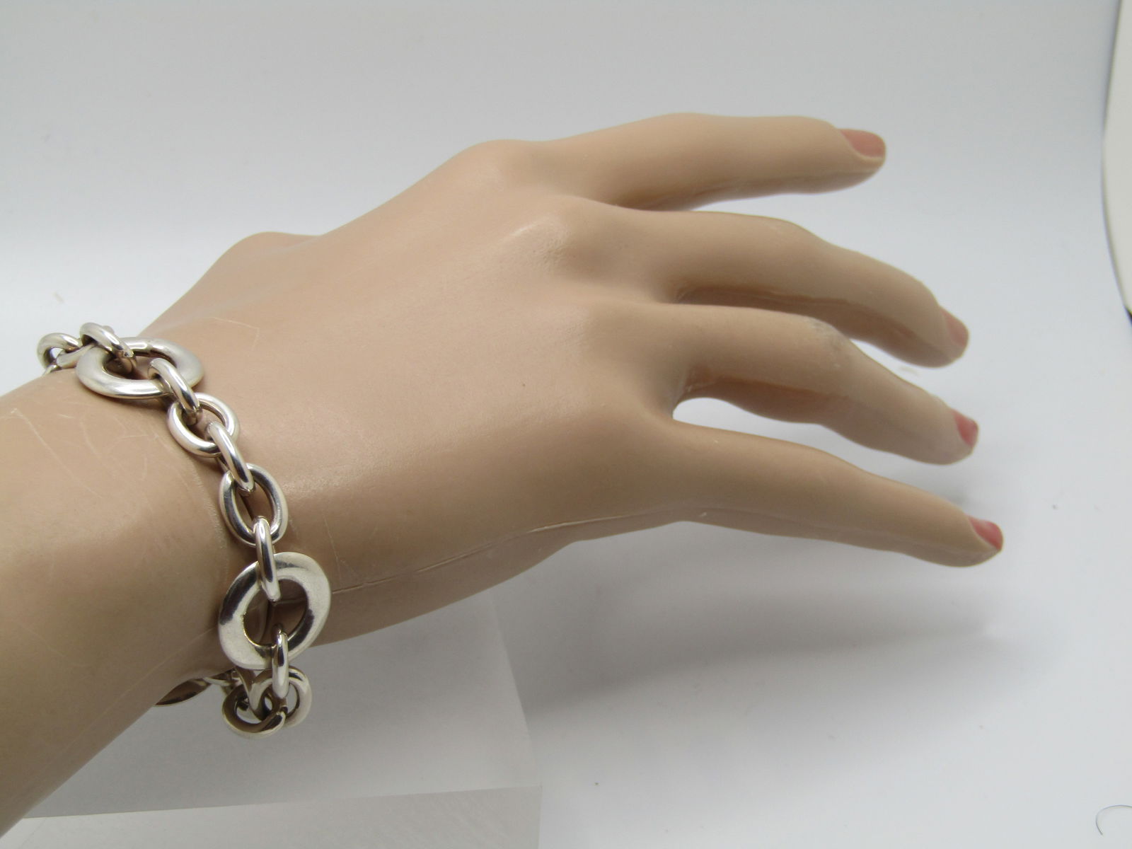 Sterling Silver Nautical Style Link Bracelet, 7.5 " Signed PR EX, Italy - 6