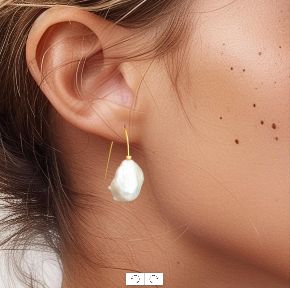 Baroque Pearl Earring 14K Gold Hooks - 9