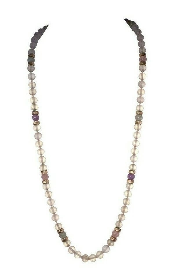 Camphor Glass Gemstone Bead Necklace - 3