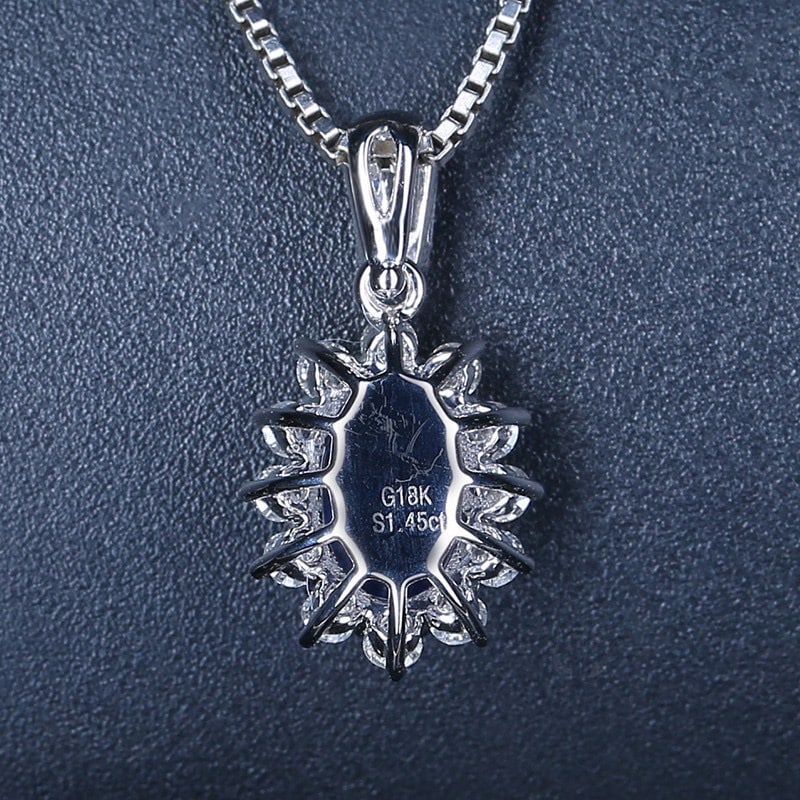 14K GOLD 1.85 CTW VIVID BLUE NATURAL SAPPHIRE & DIAMOND PENDANT - 6