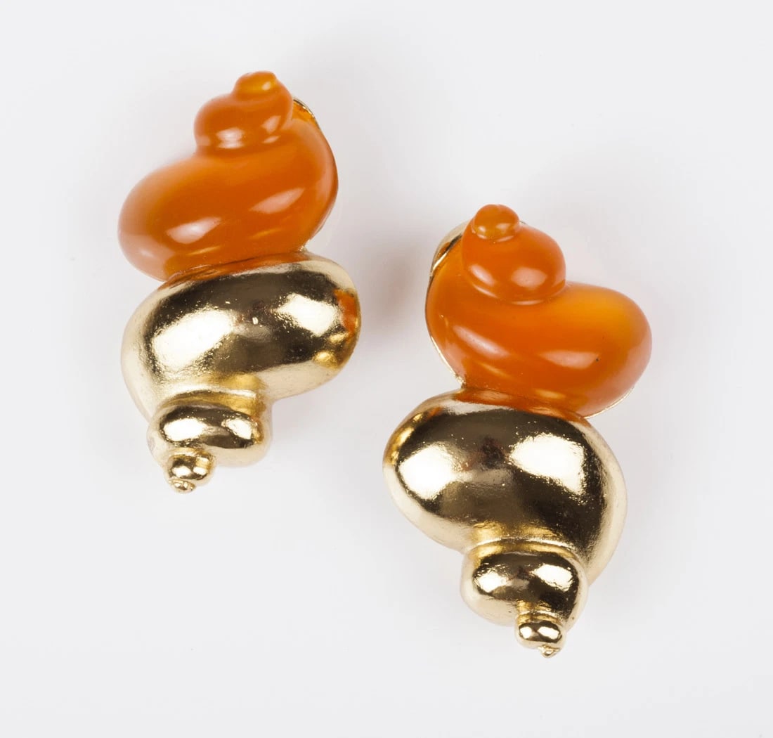 Massive Runway Christian Dior Shell Earrings - 2