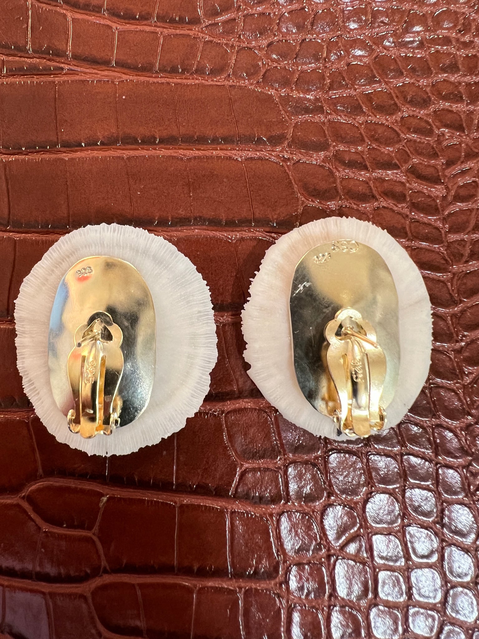 Pair of Sea Mushroom Earrings with Spessartine Garnets - 3