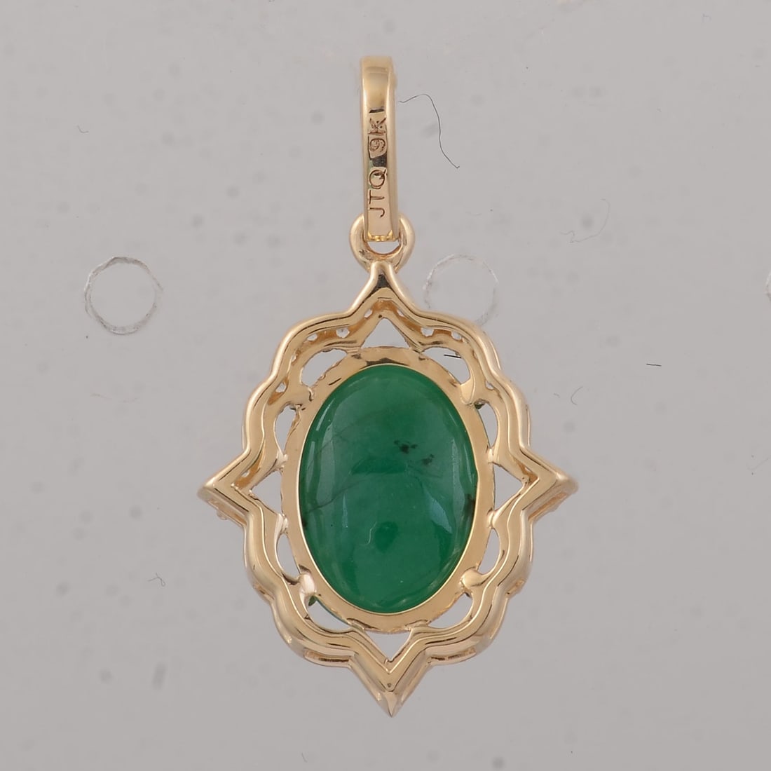 2.76 Ct Oval Emerald 9K Gold Pendant - 4
