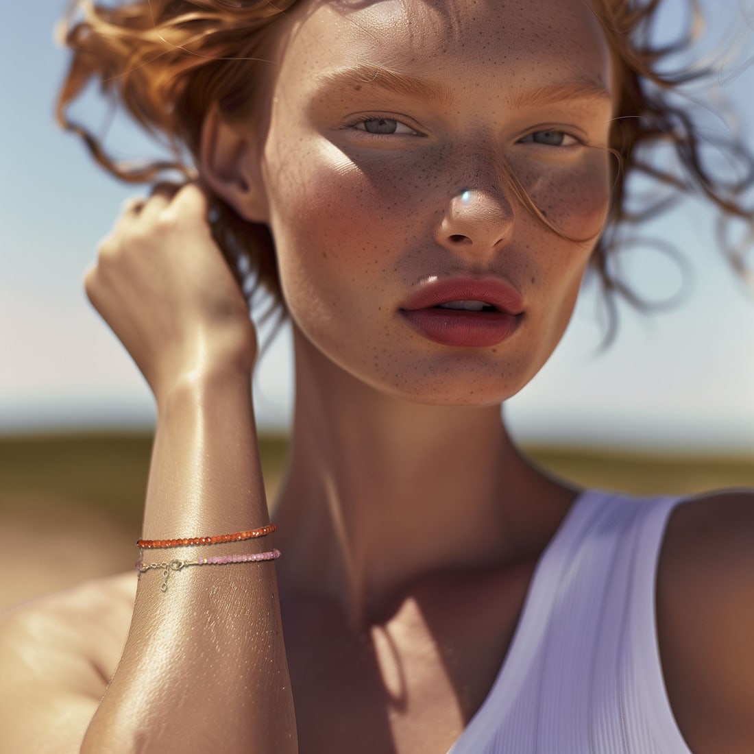 Orange Agate Bracelet 14K Gold - 2