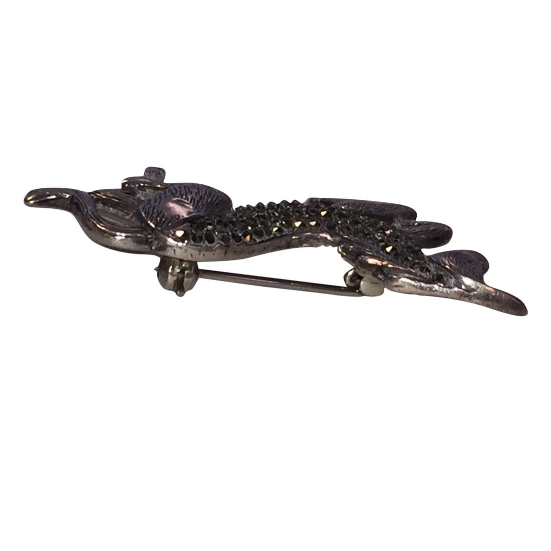 Sterling Silver Horse Prancing Pin Pave in Marcasites - 3