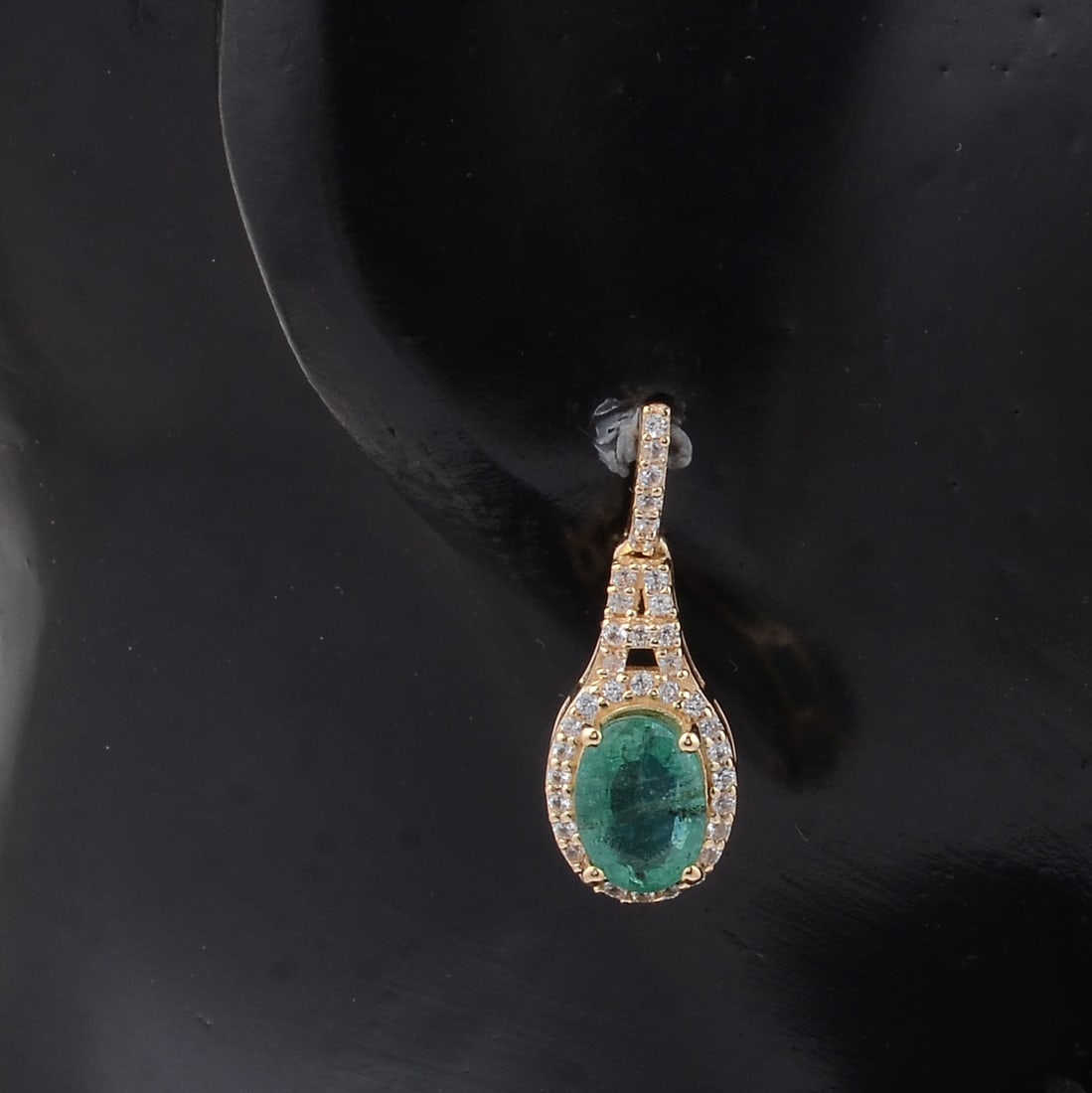 2.10 Ct Oval Emerald 9K Gold Earrings - 2