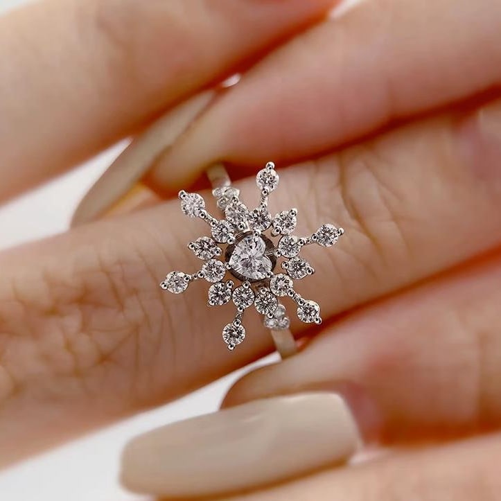 14K GOLD 0.50 CTW NATURAL H DIAMOND RING - 5