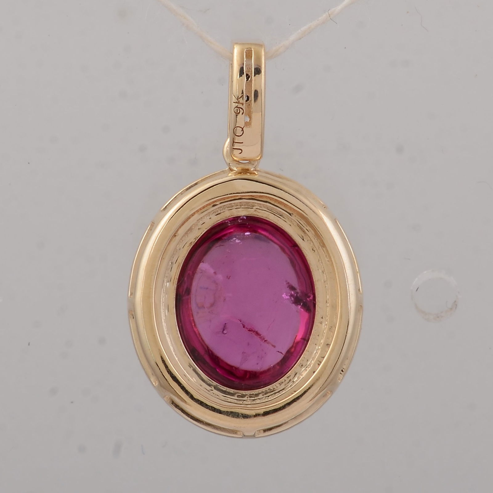 3.25 Ct Oval Tourmaline 9K Gold Pendant - 2