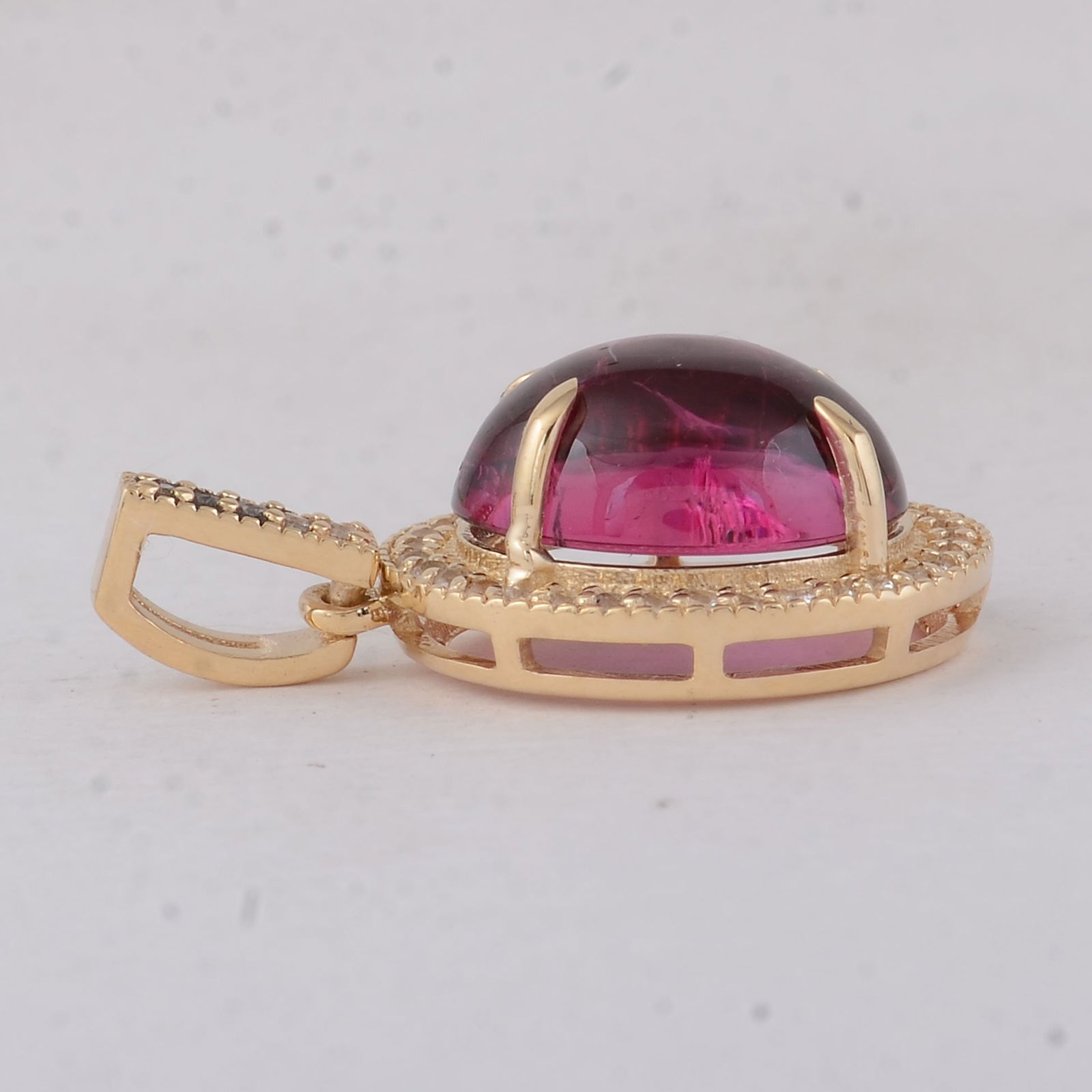 3.25 Ct Oval Tourmaline 9K Gold Pendant - 3