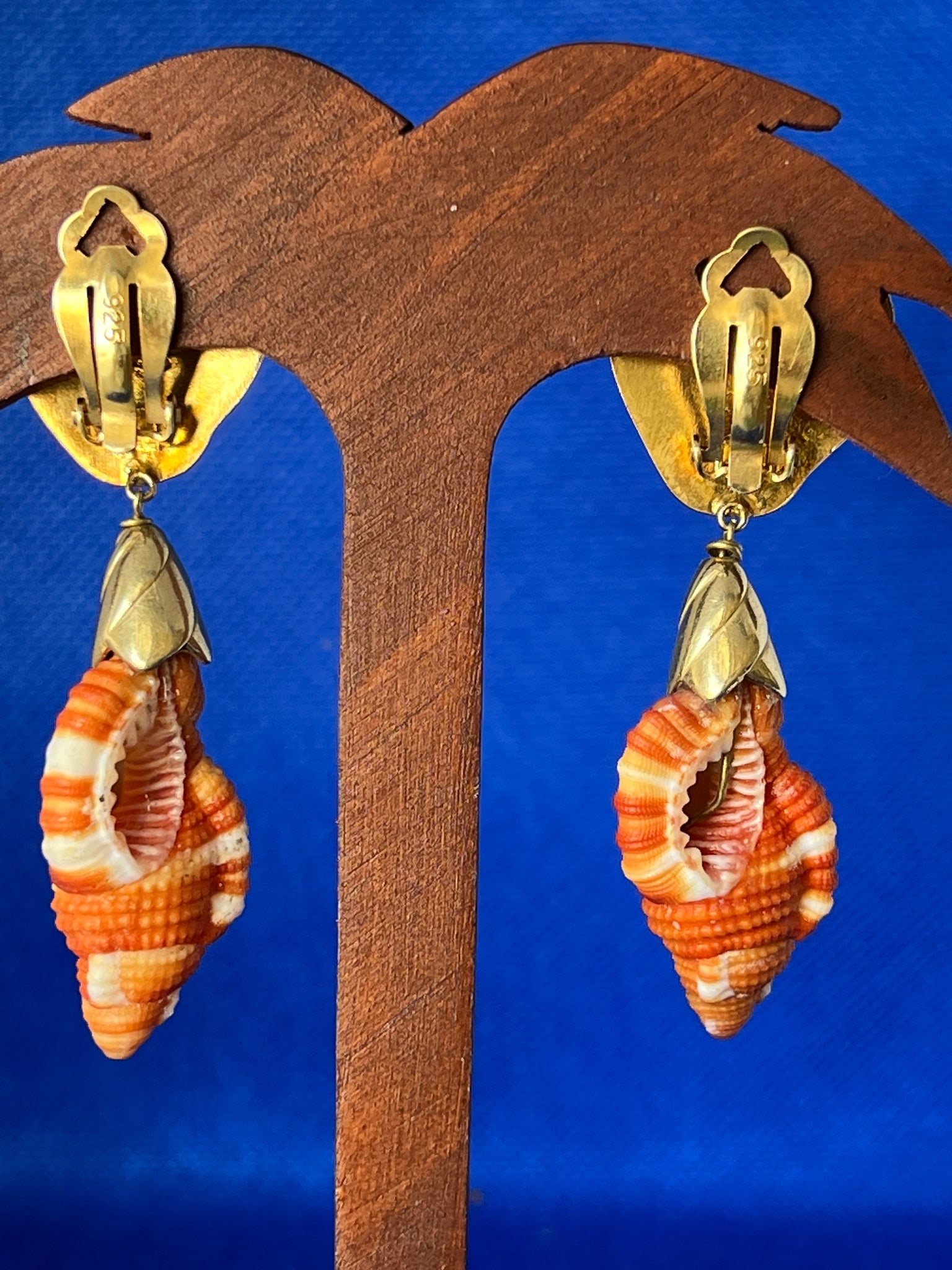 Yellow Scallop and Cymatium Drop Earrings - 4
