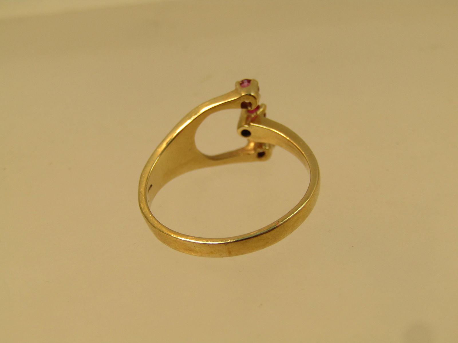 Vintage 14kt Triple Ruby/Spinel Ring, Sz. 5.5 to 9, 1940's-1960's - 6