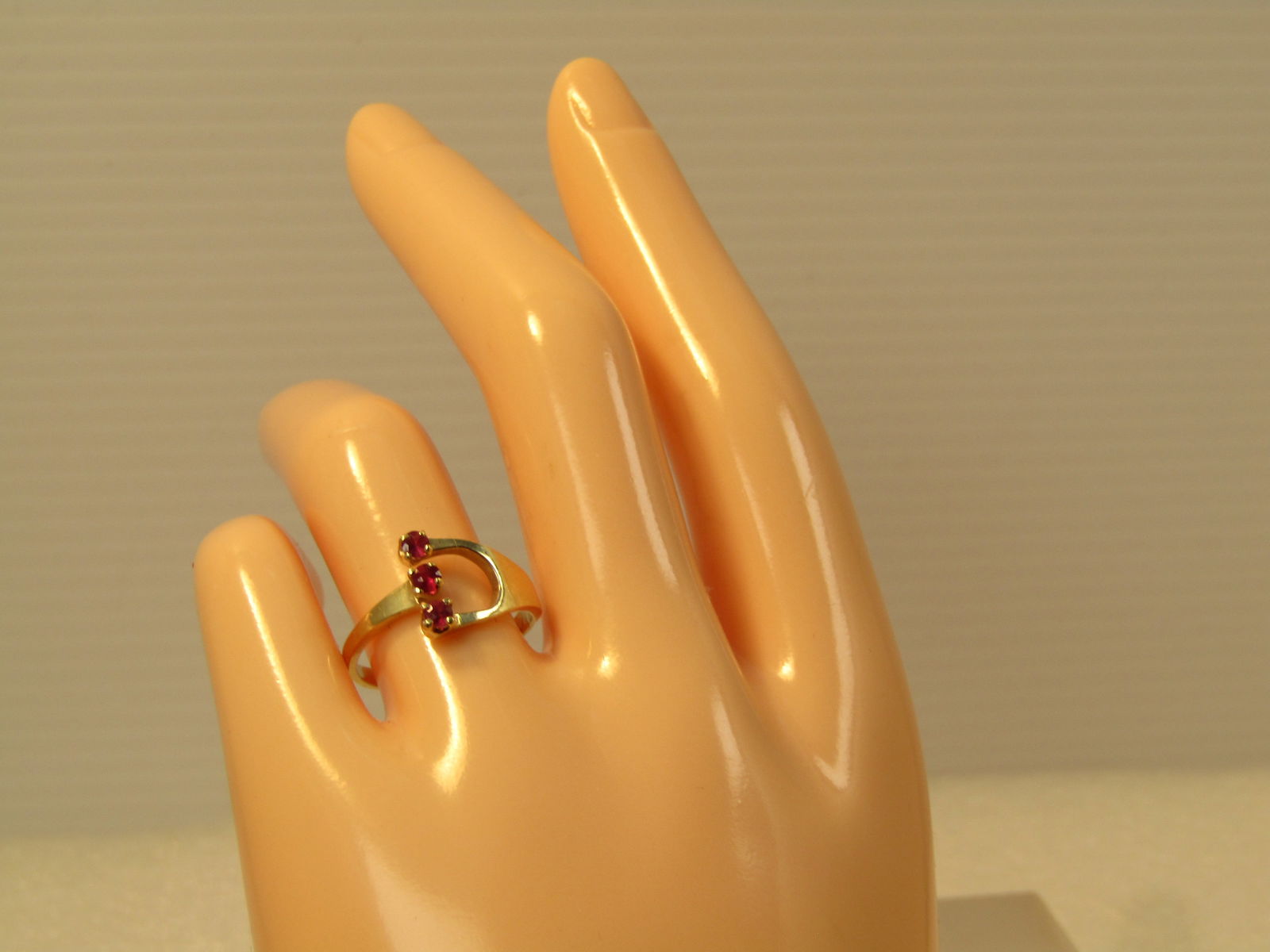 Vintage 14kt Triple Ruby/Spinel Ring, Sz. 5.5 to 9, 1940's-1960's - 8