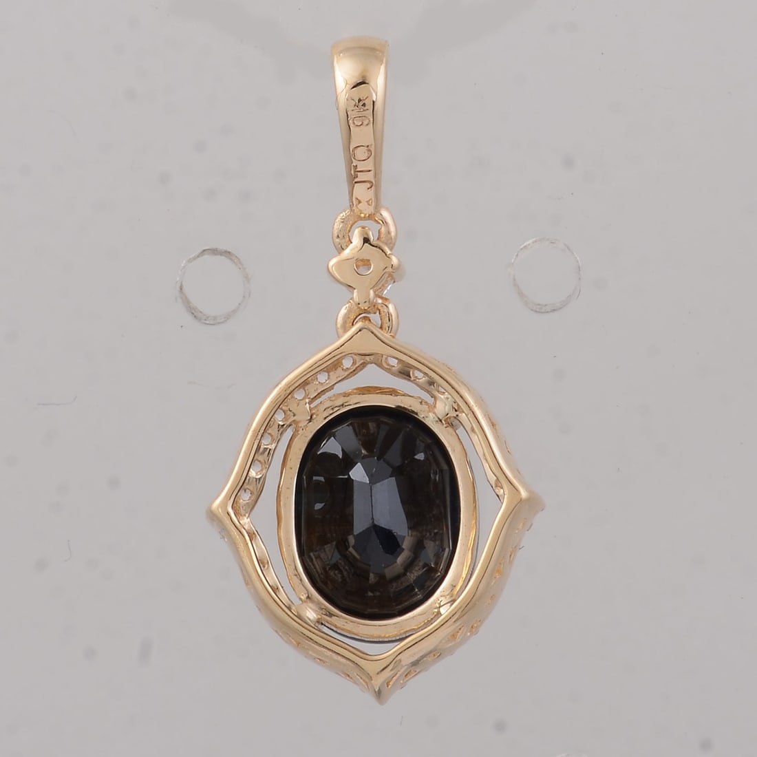2.80 Ct Oval Sapphire 9K Gold Pendant - 4