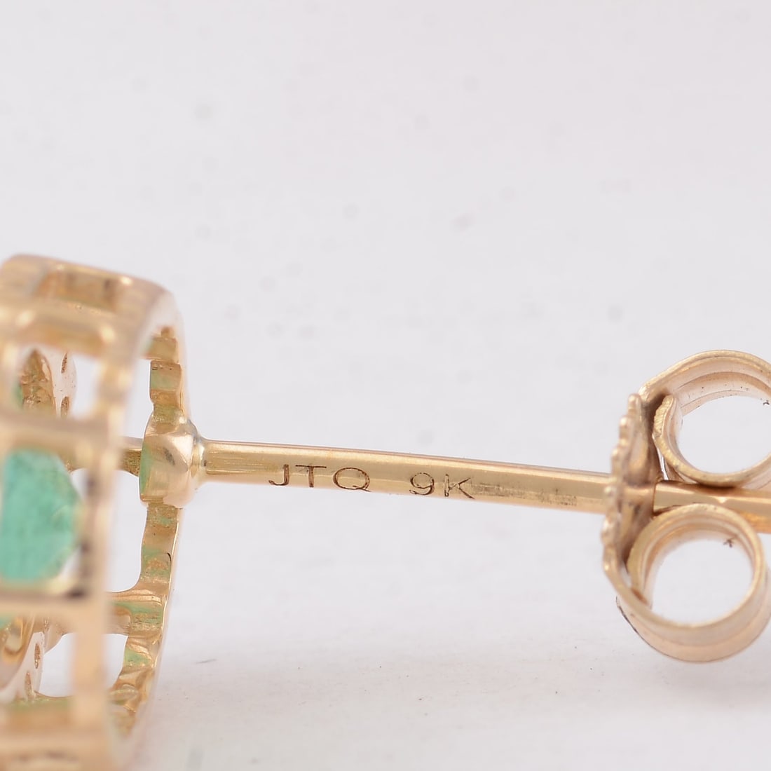 2.92 Ct Oval Emerald 9K Gold Earrings - 5