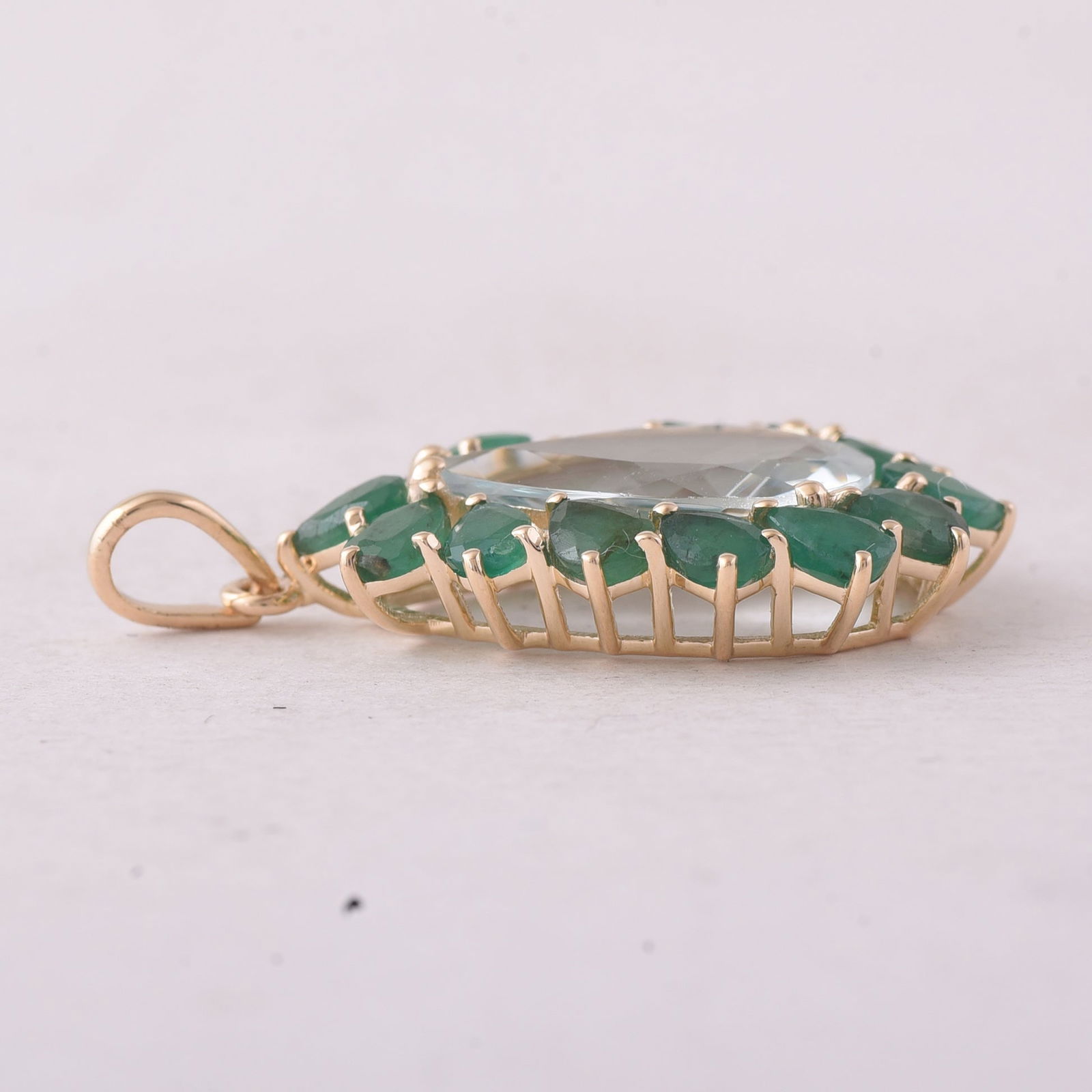 4.52 Ct Pear Aquamarine 9K Gold Pendant - 3