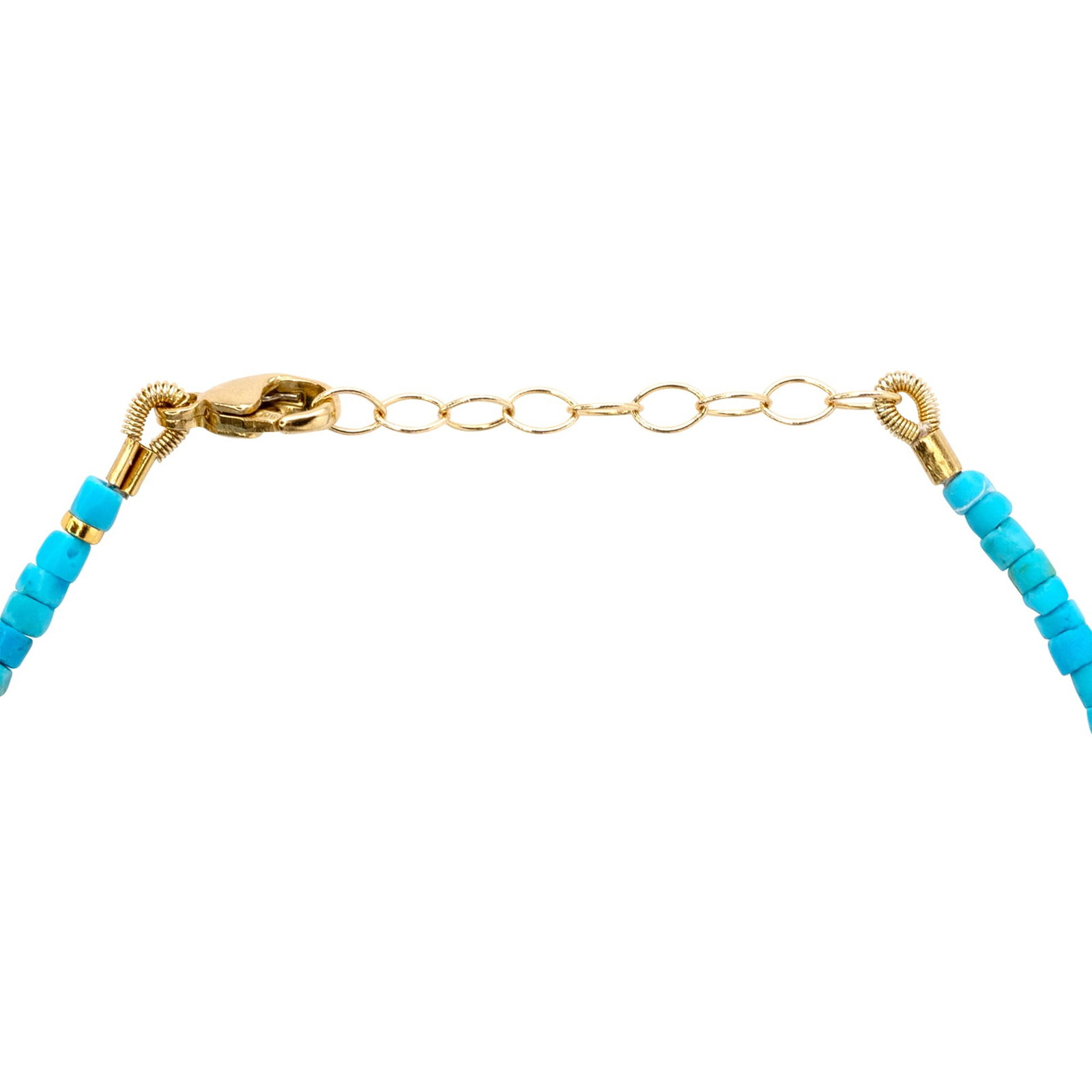 December Birthstone Turquoise Tube Bracelet 14K Gold - 6
