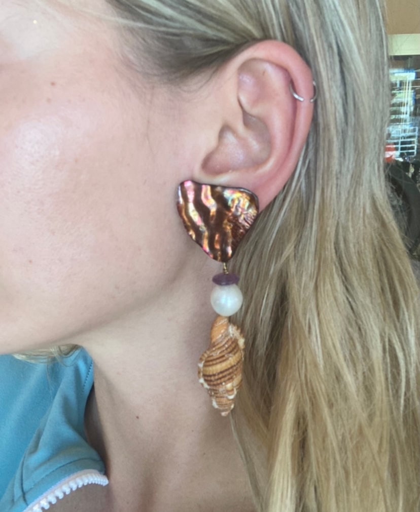 Cymbatium Shell Earrings - 2