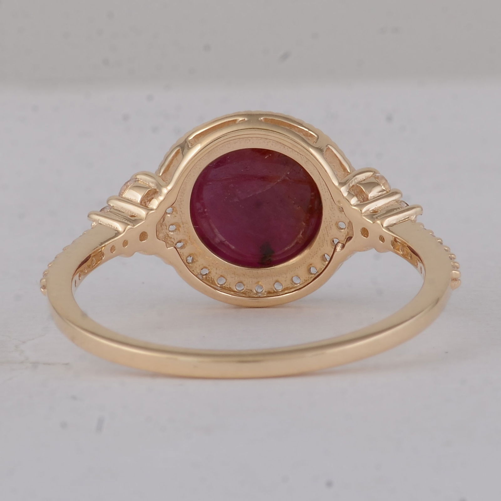 2.96 Ct Round Ruby 9K Gold Ring - 3