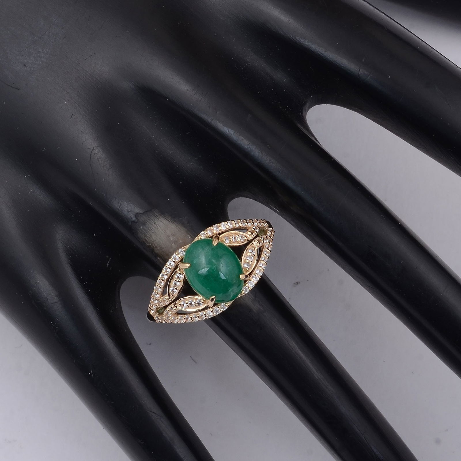 2.36 Ct Oval Emerald 9K Gold Ring - 2