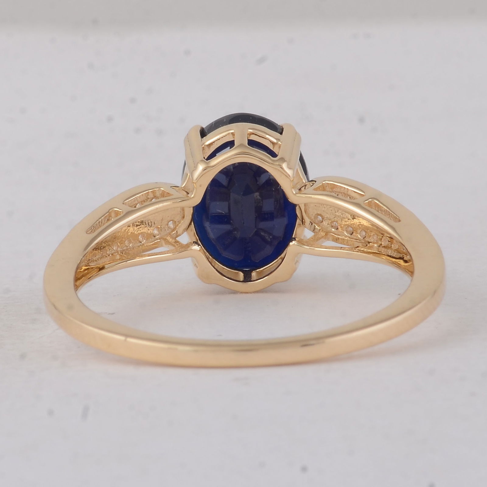 2.75 Ct Oval Sapphire 9K Gold Ring - 3