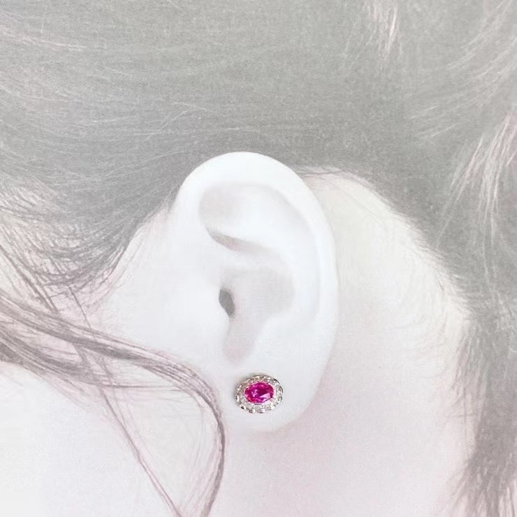 14K GOLD 1.1 CT NATURAL SAPPHIRE & DIAMOND EARRINGS - 3