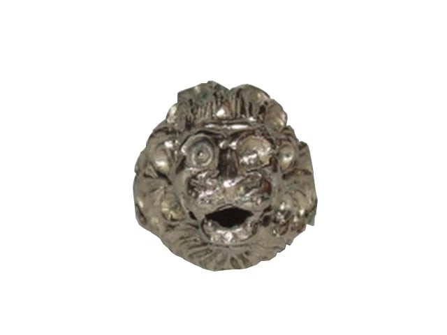 Sterling Silver Plated Brass Etruscan Lion Profile Ring - 2