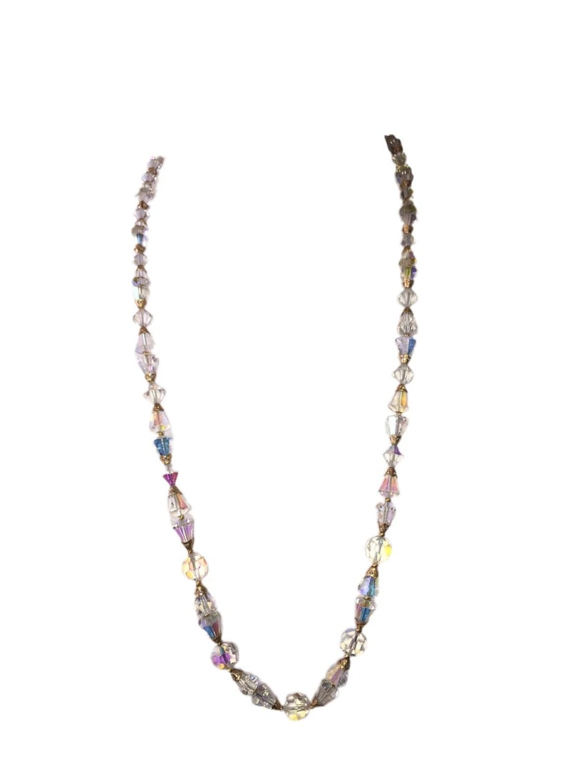 Long Faceted Austrian Crystal Bead Necklace - 3