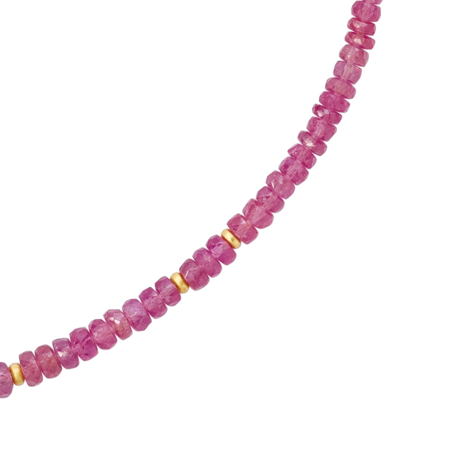 Pink Sapphire Necklace 14K Gold - 5