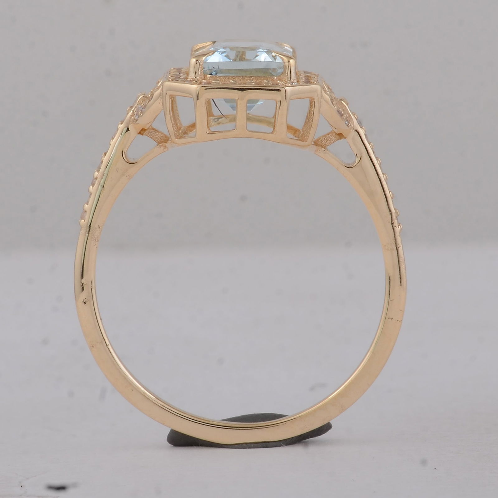 1.65 Ct Octagon Aquamarine 9K Gold Ring - 3