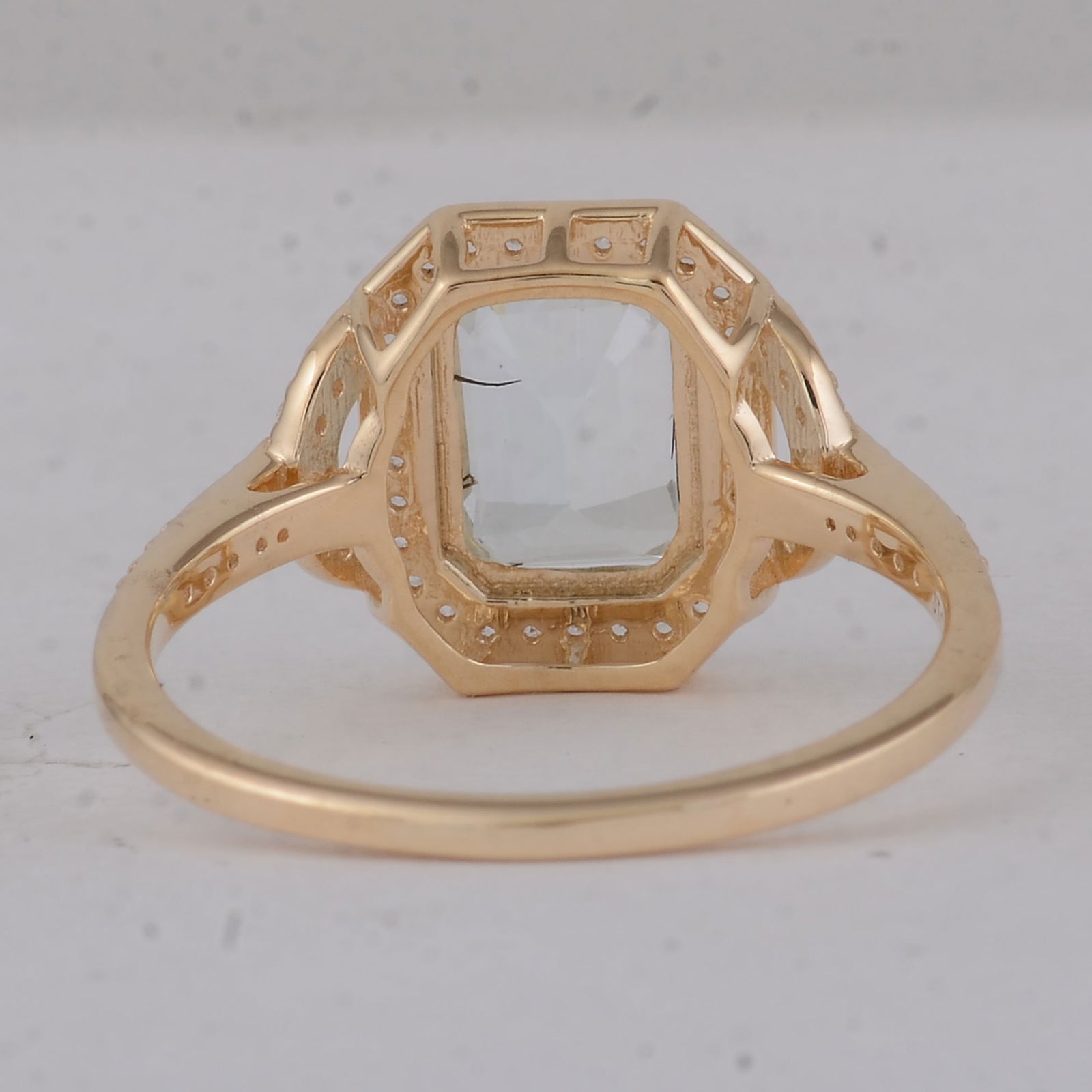 1.65 Ct Octagon Aquamarine 9K Gold Ring - 4