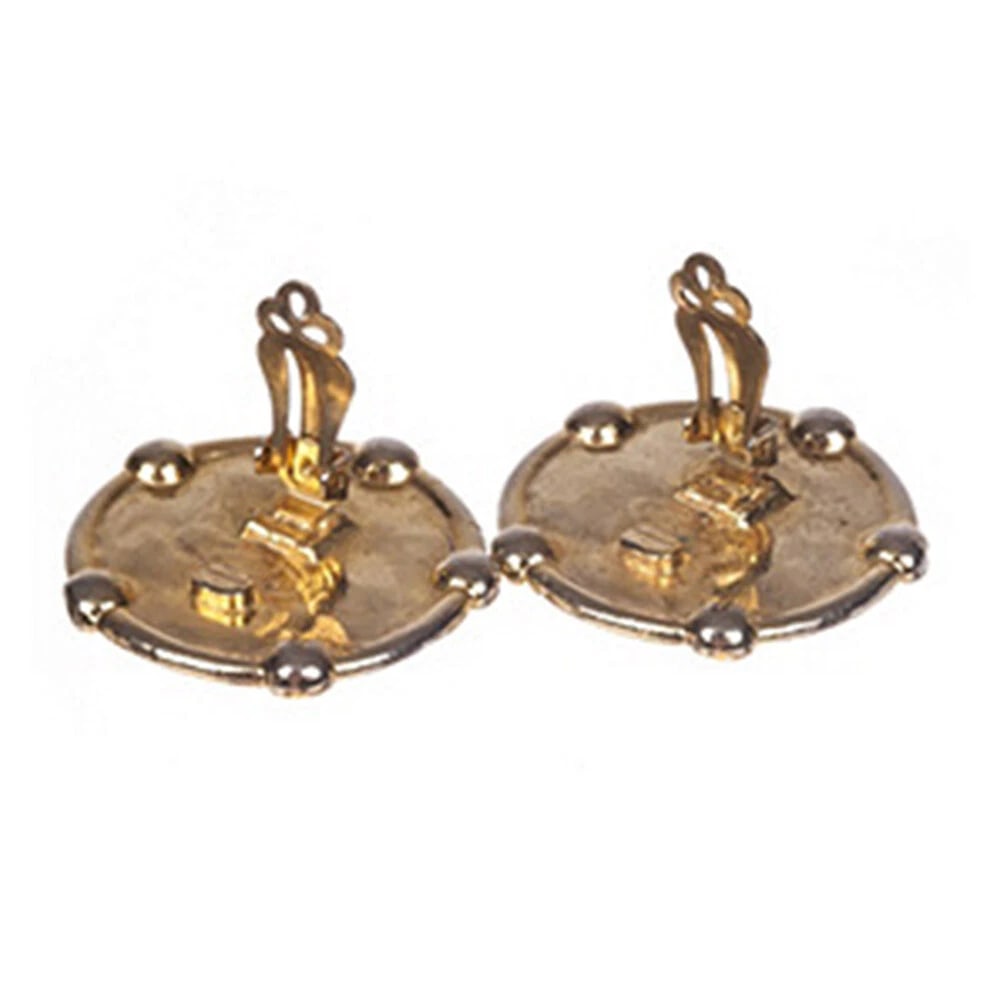 Chanel Monogram Button Earrings - 5