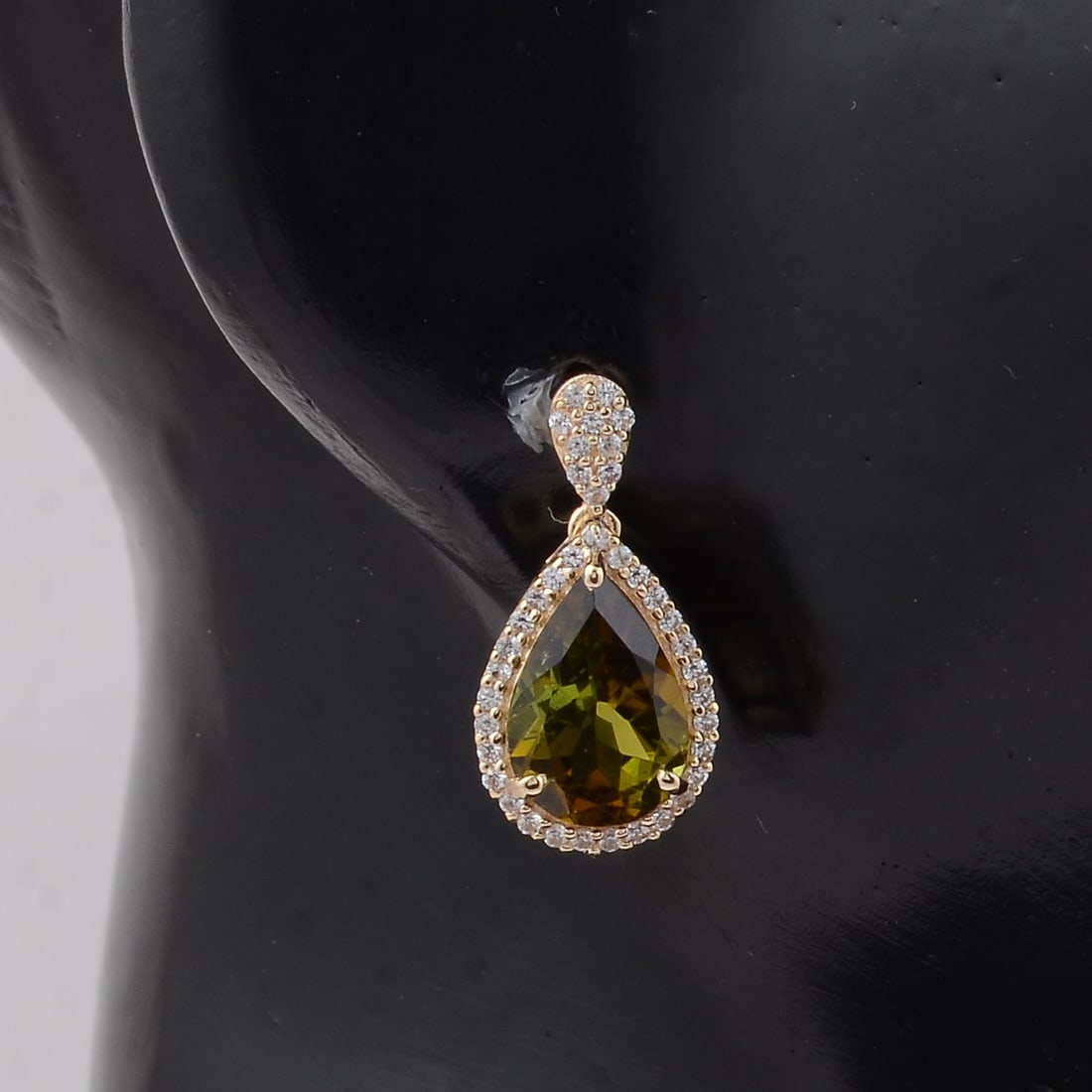 3.45 Ct Pear Tourmaline 9K Gold Earrings - 2