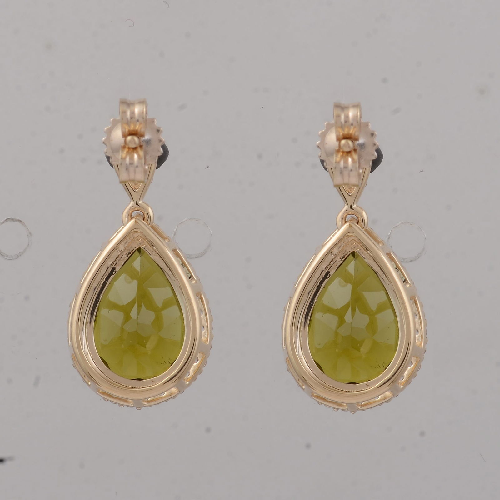 3.45 Ct Pear Tourmaline 9K Gold Earrings - 3