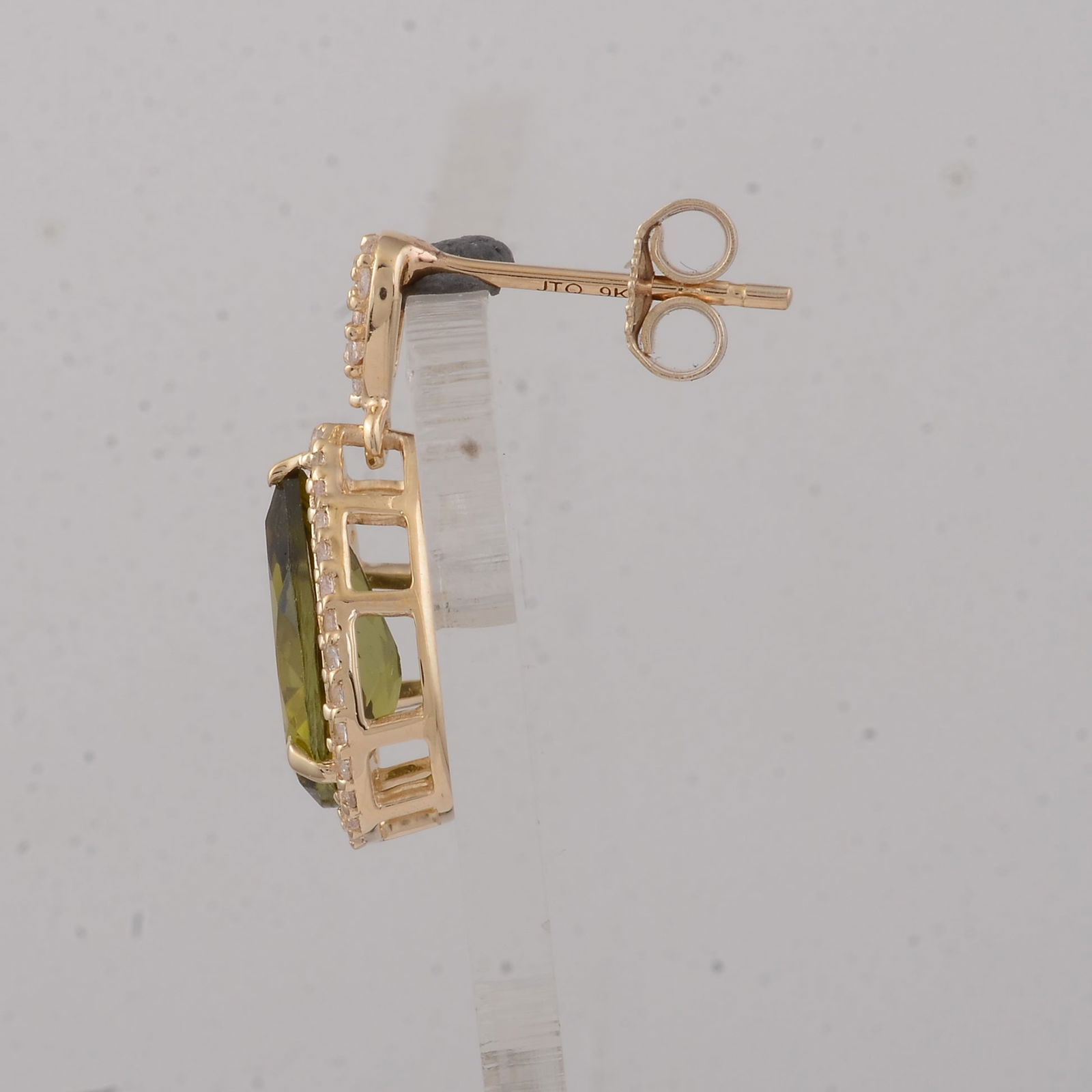 3.45 Ct Pear Tourmaline 9K Gold Earrings - 4