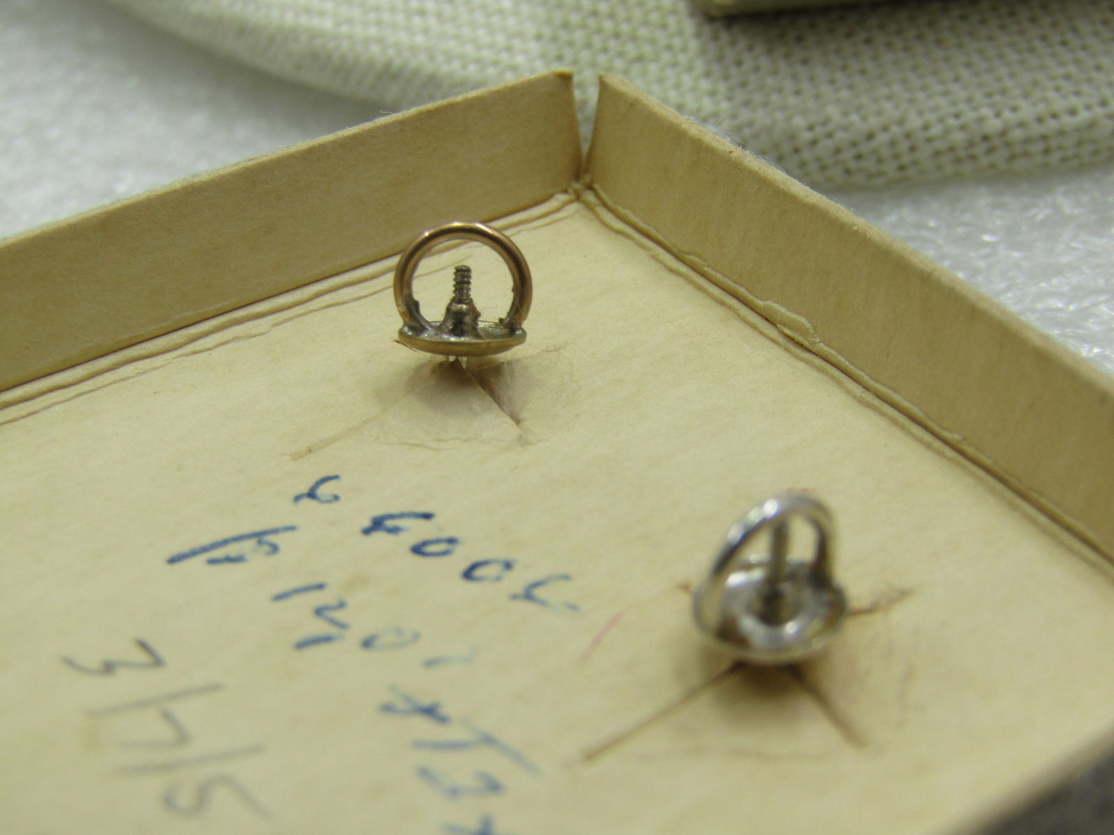 Vintage 10kt White Topaz Drop Earrings, Pierced, Signed PSCo, 1930's-1940's - 5