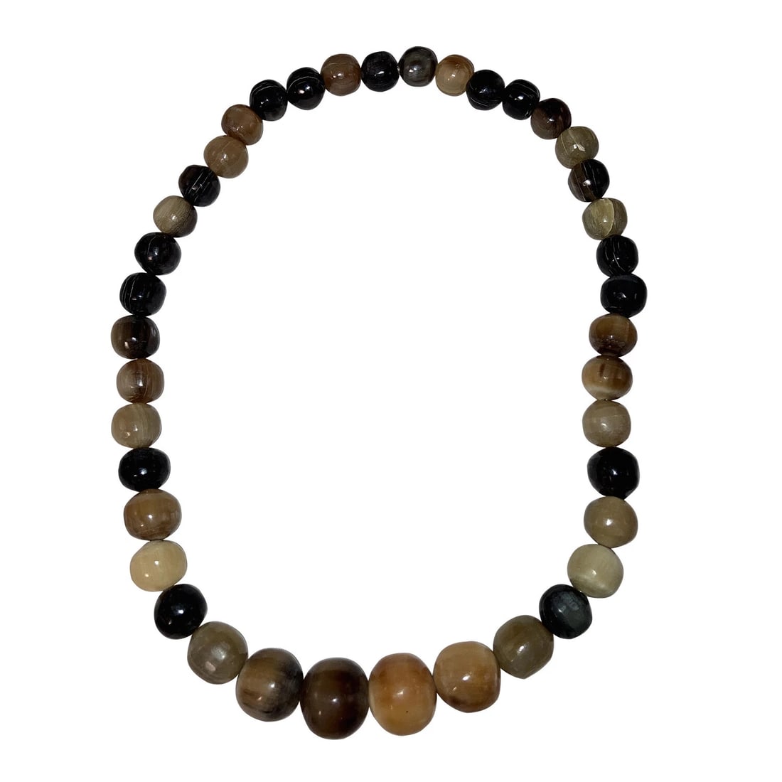 Mexican Artisan Bull Horn Round Bead Necklace - 4