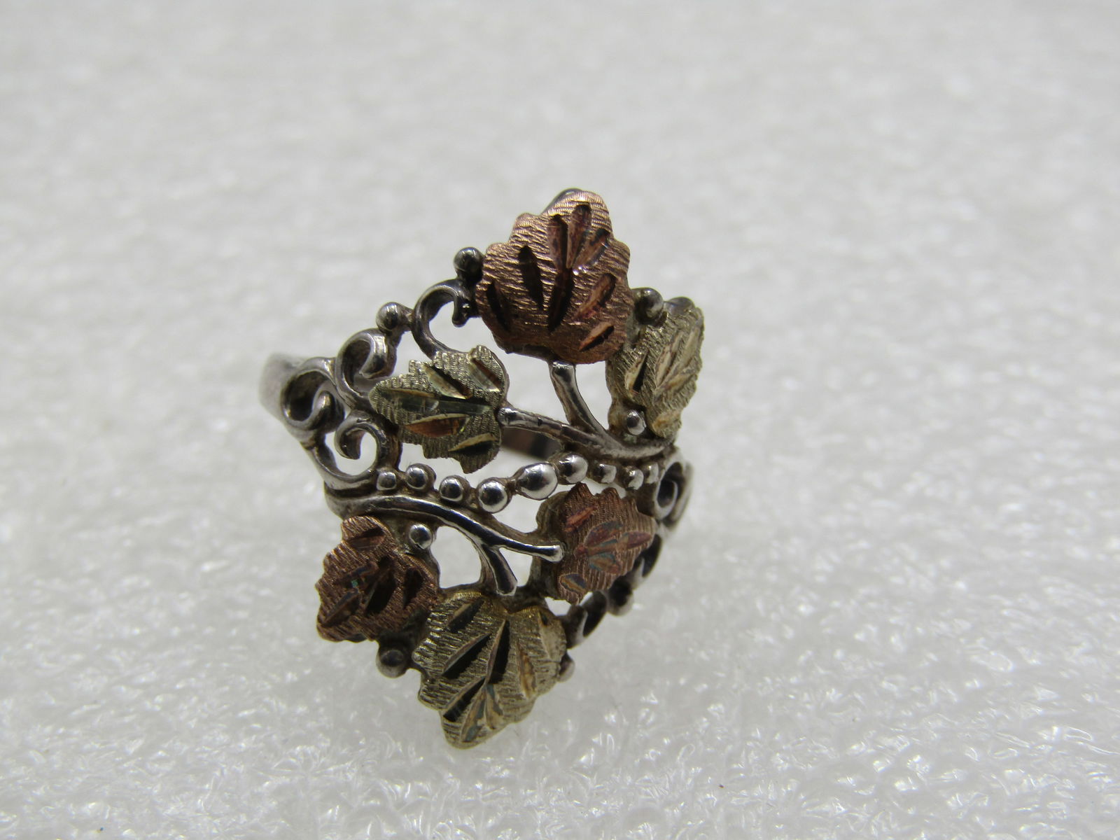 Vintage 10kt & Sterling Black Hills Gold Ring, Sz. 6 - 7