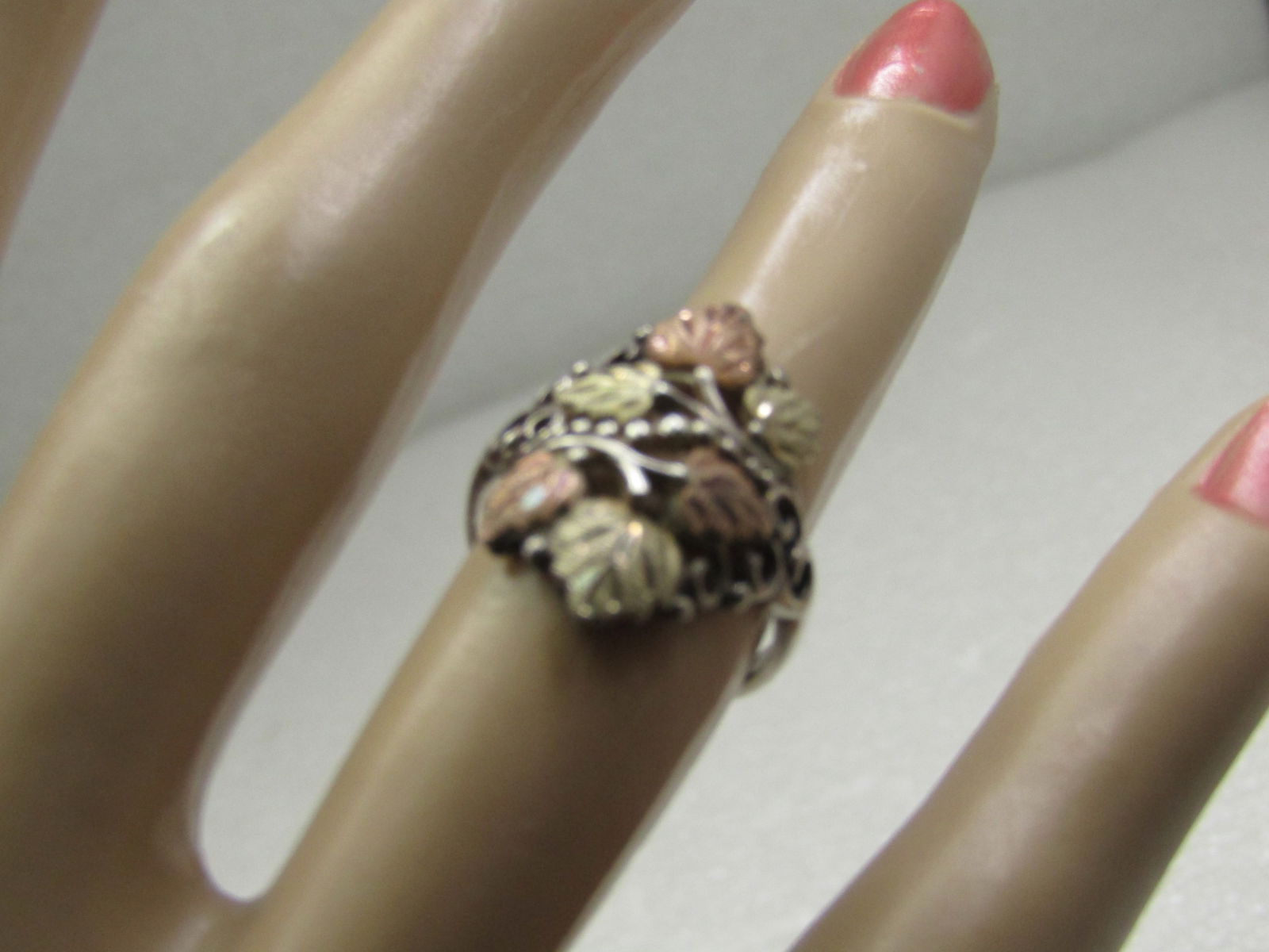 Vintage 10kt & Sterling Black Hills Gold Ring, Sz. 6 - 8